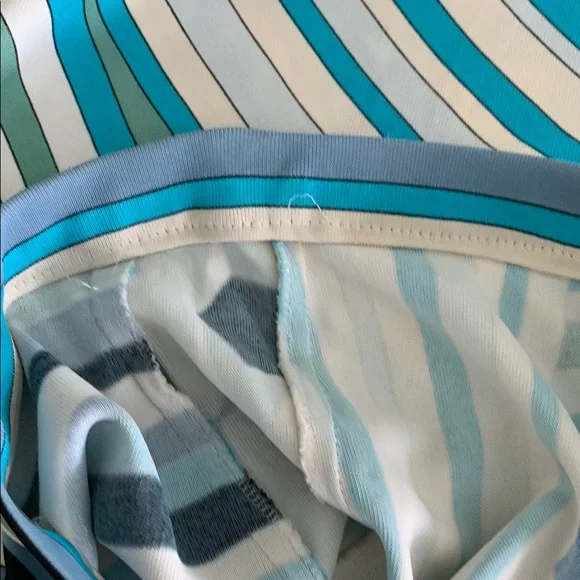 Striped Blue and White Midi Skirt - Picture 10 of 13